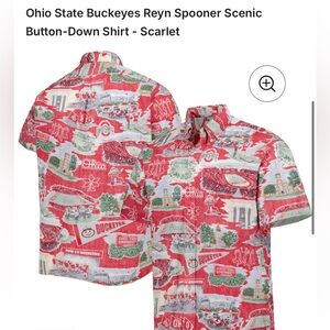 NWT Reyn Spooner Red Casual Button Down Shirt OHIO STATE BUCKEYES